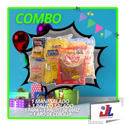 COMBO 1PAPA+1PALITO SALA+1 CHIZITO+1MANI SALA+1ARO CEBOLLA