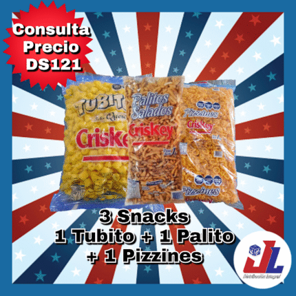 COMBO 3 SNACKS TUBITU ,PIZZITO Y PALITO SALADO