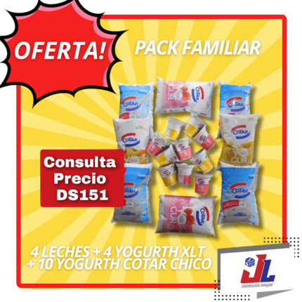 COMBO COTAR 4 YOG X1L (2V 2F)+4 LECHES+10 YOG X120 (5V 5F)