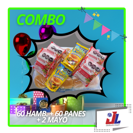 COMBO SUGAROSA 60 HAMB. + 60 PANES +2 MAYO FIESTA X 250grs