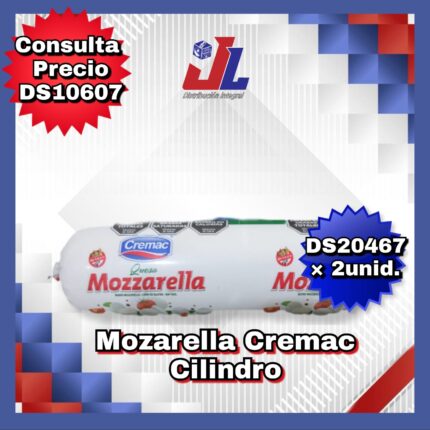 PROMO CREMAC 2 MOZZARELLA CILINDRO X 2.5KG (APROX) C/UNA