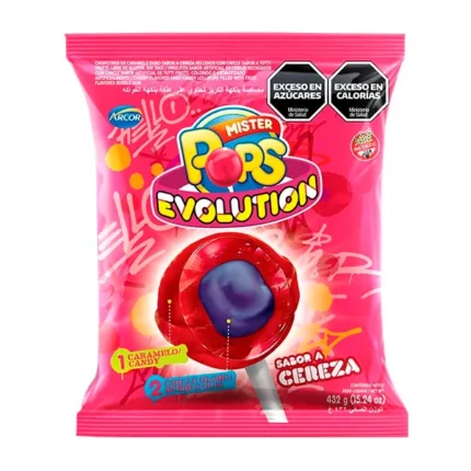 MISTER POPS EVOLUTION CEREZA X 24 UNIDADES