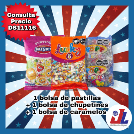 COMBO 1 BOLSA CEBOLLITAS + 1 BOLSA DE TAPONAZO +1 LUCKY PAST