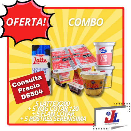COMBO 5CHOCO BAGGIOX 200+5 COTAR YOG120G+5FLAN+5 POSTRES SER