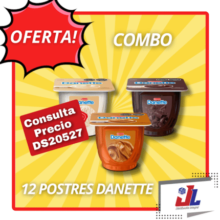 PROMO DANETTE 4 CHOCOLATE, 4 CREMA AMERICANA, 4 DULCE DE LEC