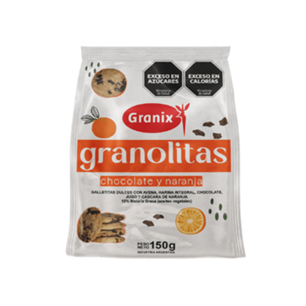 GRANOLITAS CHOCOLATE Y NARANJA X 150GRS