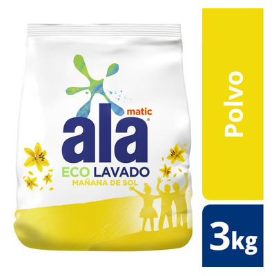 ALA POLVO P/LAVAR ROPA BAJA ESPUMA X 3KGRS (AMARILLO)