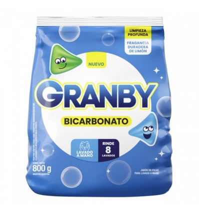 GRANBY JABON EN POLVO LAVADO A MANO X 800 GRS (CELESTE )