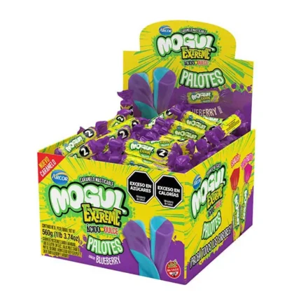MOGUL EXTREME ACIDO-DULCE PALOTES BLUEBERRY X 560GRS(70 UNID