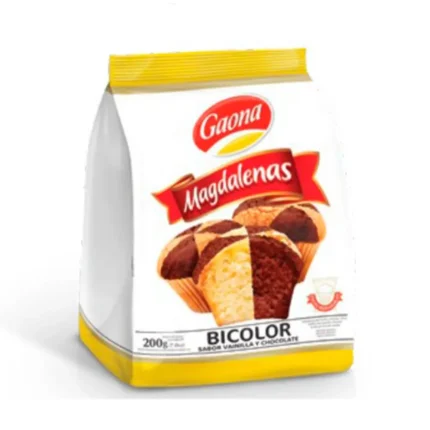 GAONA MAGDALENAS BICOLOR VAINILLA Y CHOCOLATE X 200GRS