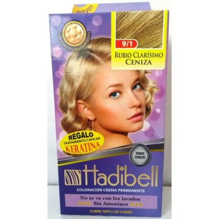 HADIBELL COLORACION CREMA 9/1 RUBIO CLARISIMO CENIZA